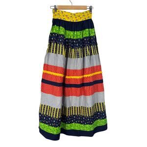 Vintage Patchwork Seventies Calico Skirt Small Vintage 12 70's
